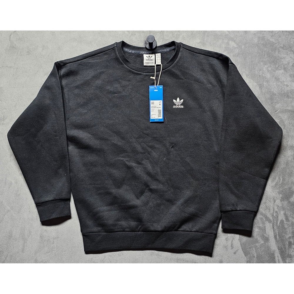 Adidas Originals Womens Essentials Boyfriend Crew Black Sweatshirt JC8422 M